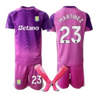 Stroje piłkarskie Aston Villa Emiliano Martinez #23 Bramkarskie Koszulka Trzeciej dla dzieci 2025-26 Krótki Rękaw (+ szorty)